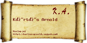 Kürtös Arnold névjegykártya