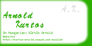 arnold kurtos business card